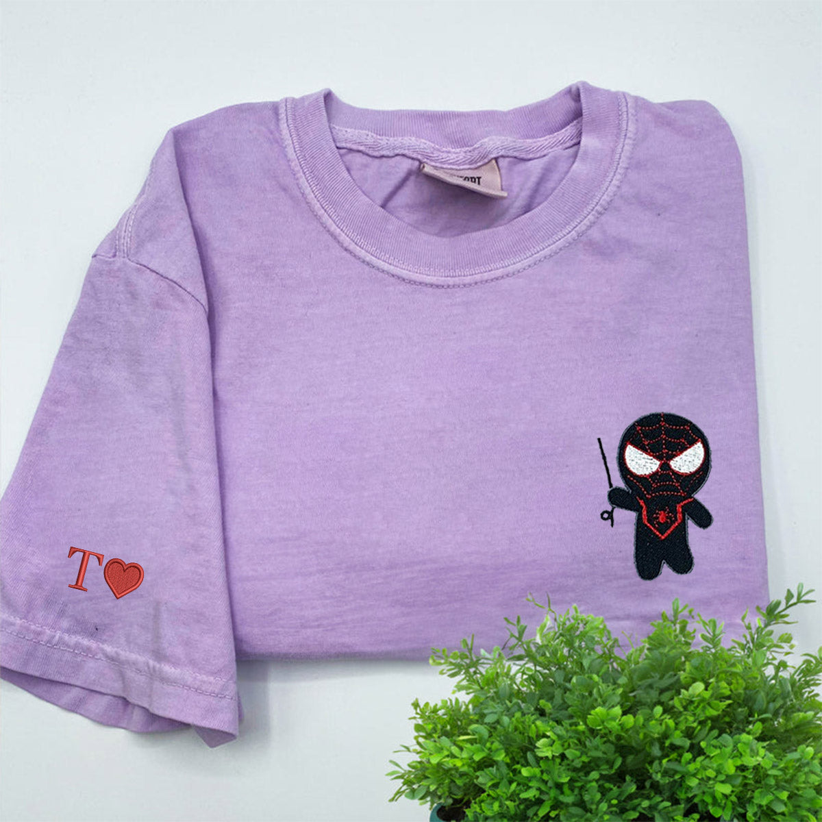 Custom Embroidered Cute Superhero T-shirts for Couples