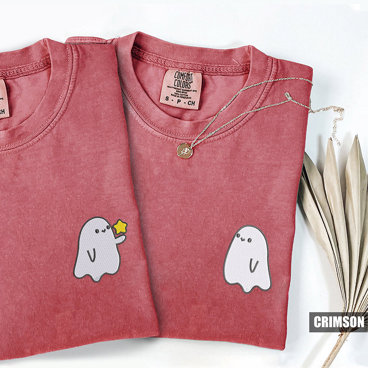 Custom Embroidered Ghost Spooky Season V2 Matching T-shirts for Couples