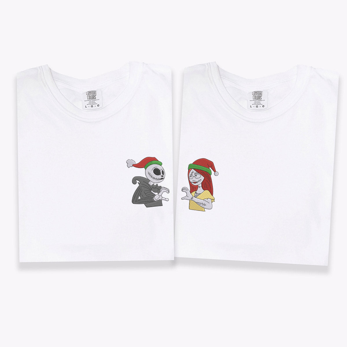 Custom Embroidered Lovely Halloween Couple Matching T-shirts for Couples