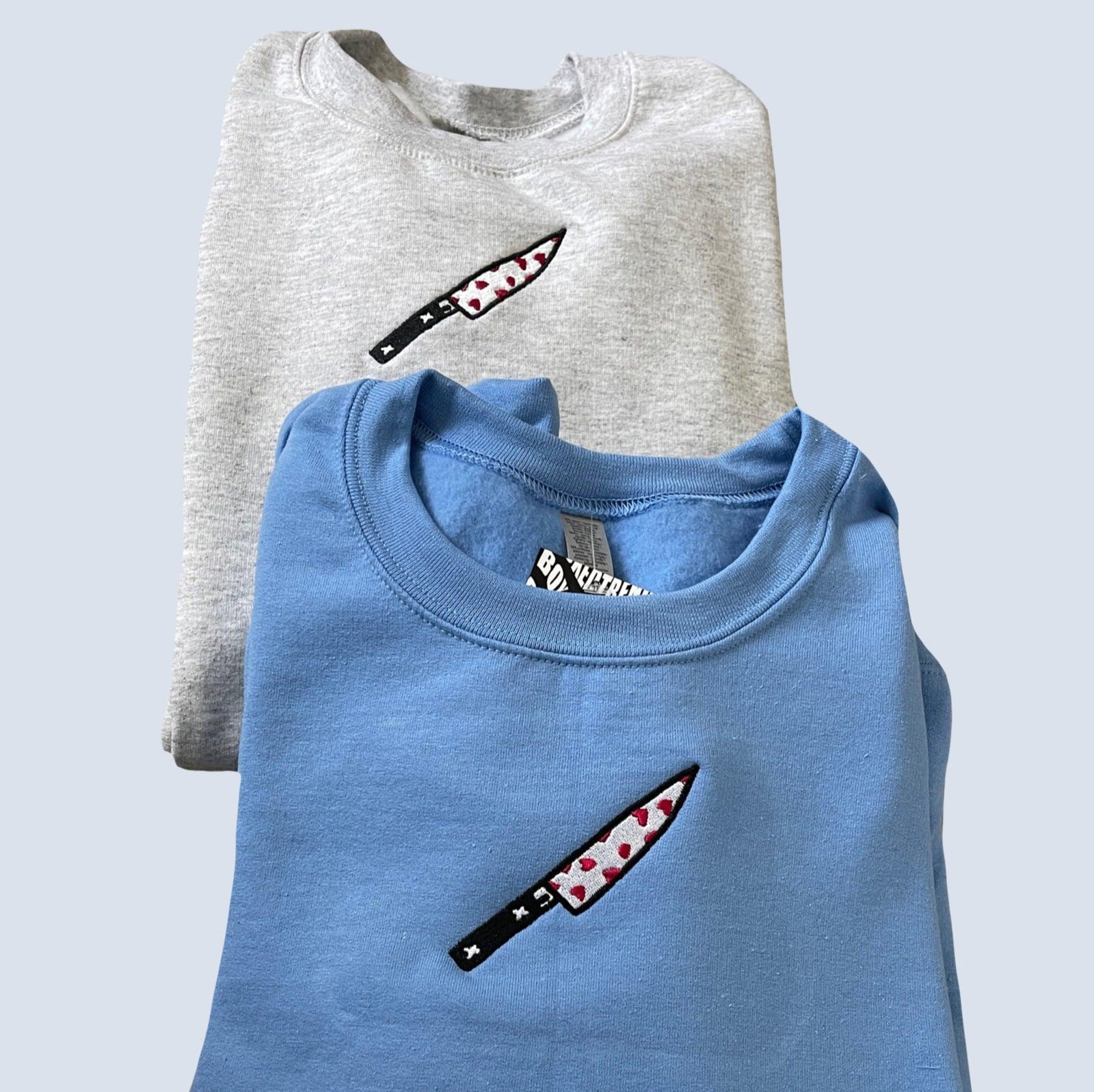 Custom Heart Knives Embroidered Matching Set Couple Sweatshirt Hoodies