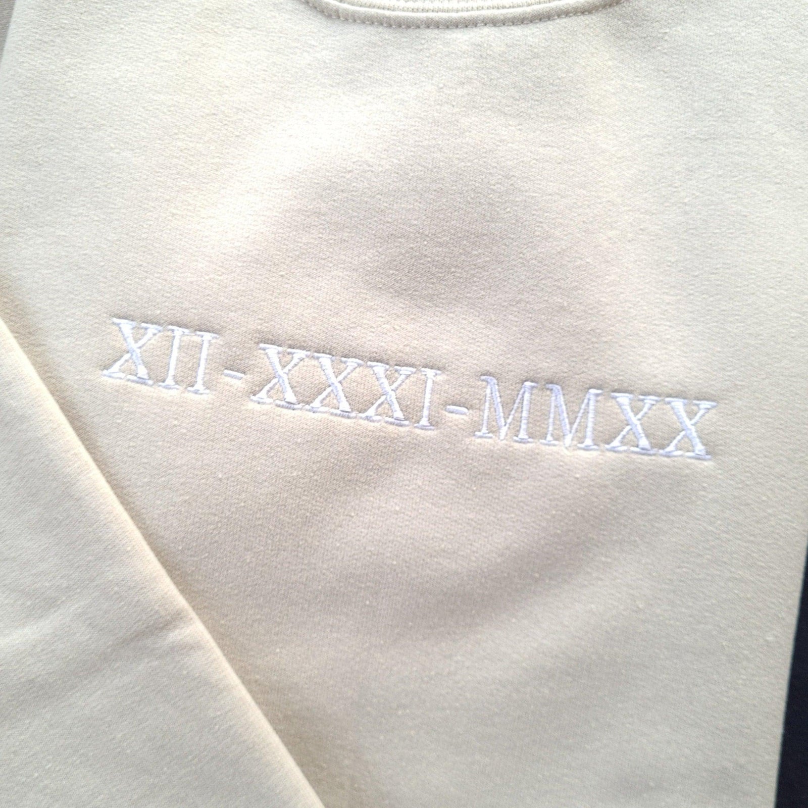 Personalized Roman Numeral Embroidered Custom Matching Couples Sweatshirt