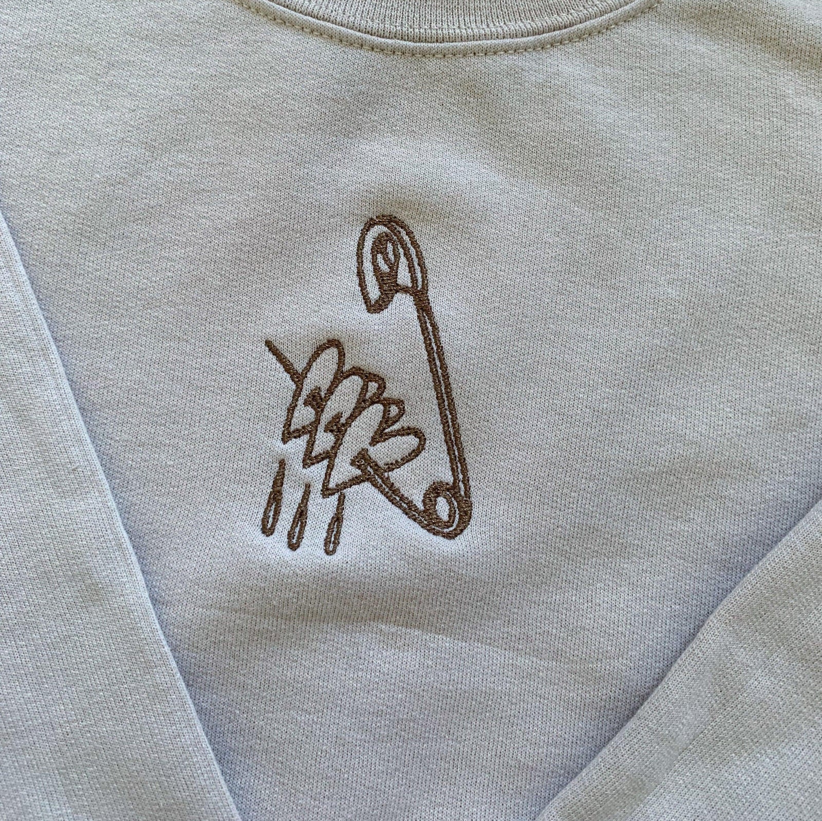 Custom Scissor and Safety Pin Embroidered Matching Set Couple Sweatshirt Hoodies