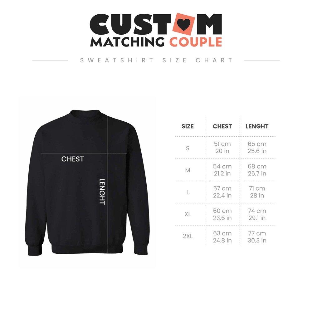 Custom Anniversary Date Embroidered Roman Numeral Matching Couple Shirt Crewneck Sweatshirt