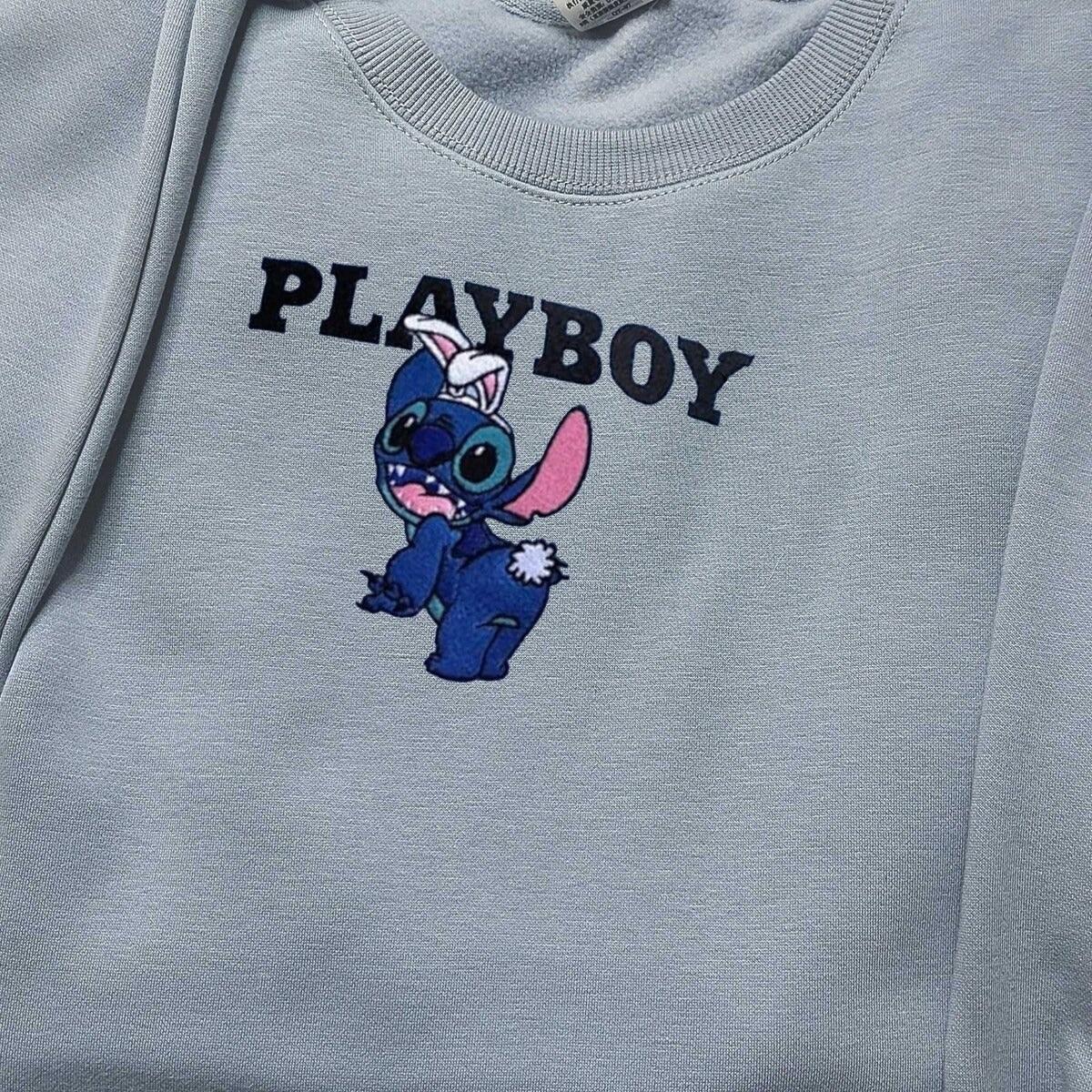 Custom Embroidered Sweatshirt for Couples, Funny Cartoon Inspired Matching Couple Sweater