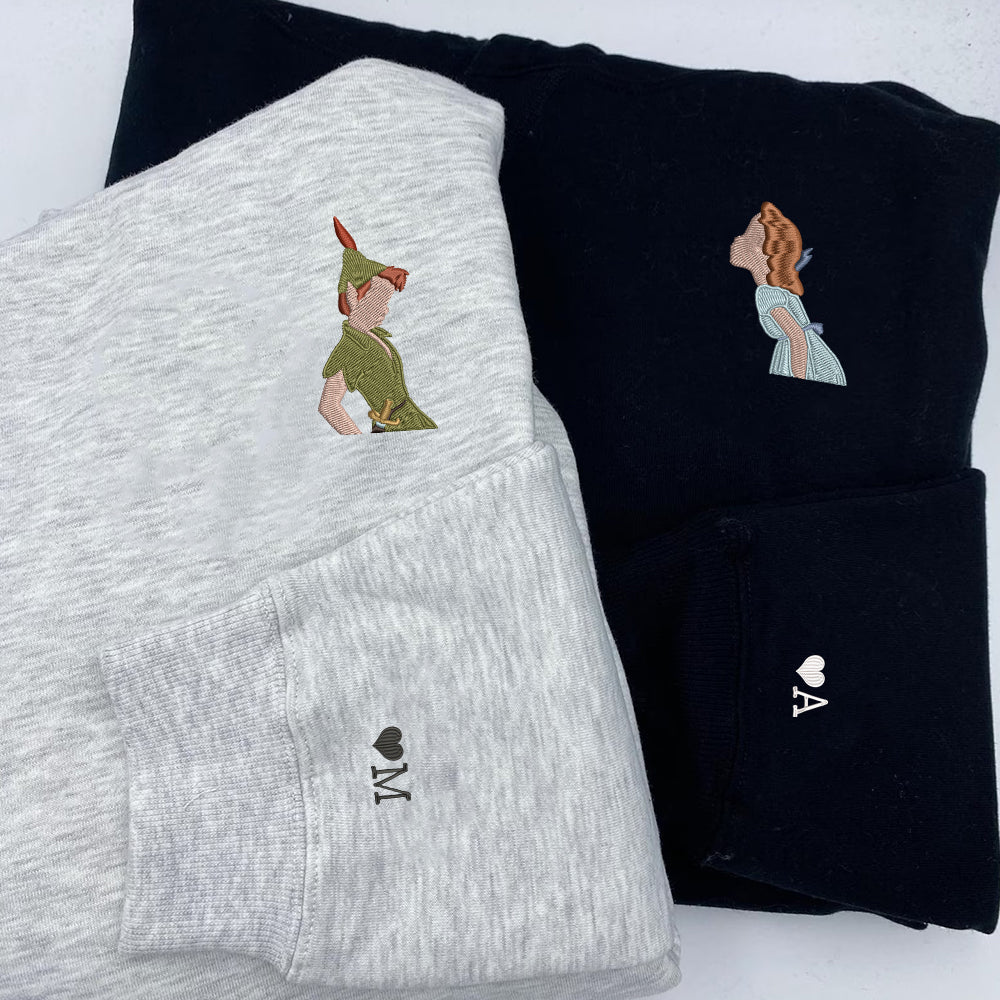 Custom Embroidered Sweatshirts for Couples, Cute Fantasy Lovers Matching Crewneck, Romantic Gift