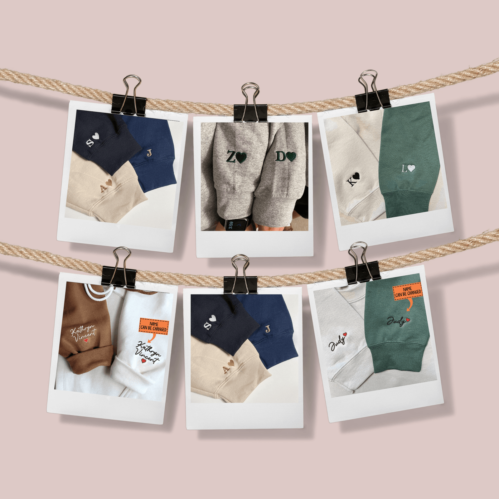 Couples Embroidered Sweatshirts, Custom Romantic Galaxy-Inspired Matching Sweater