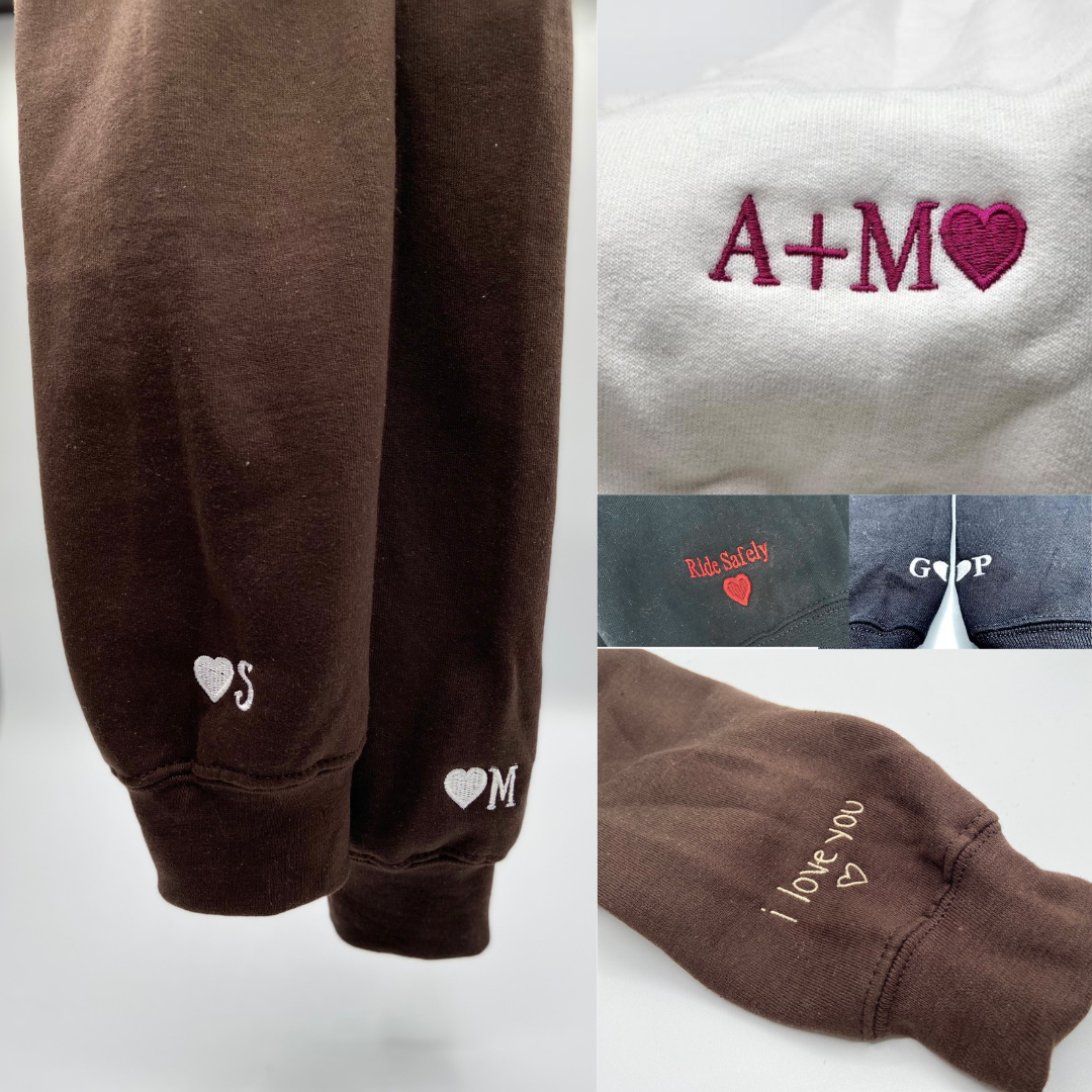 Custom Embroidered Roman Numeral Hoodies For Couples, Roman Numeral Date Hoodie, An Unusual Couples Embroidered Hoodie