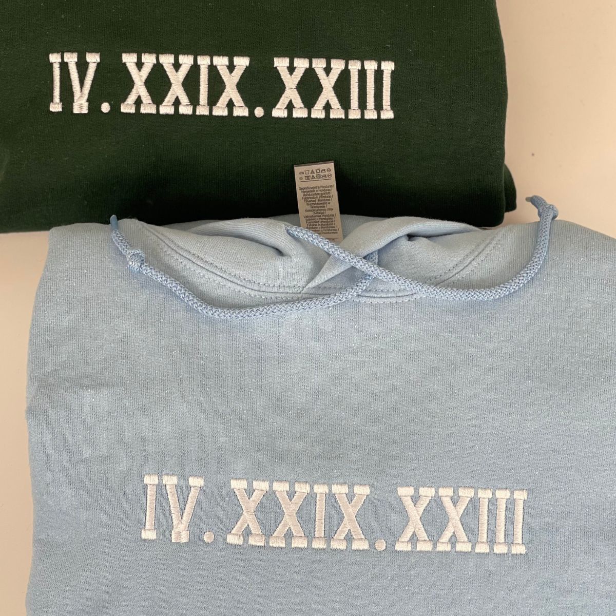 Custom Roman Numeral Embroidered Hoodie