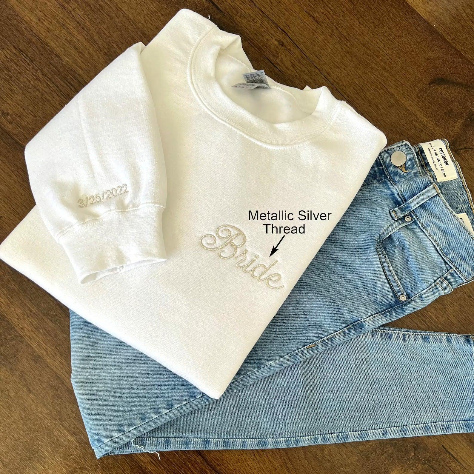 Custom Bride Engagement Gift Embroidered Matching Set Couple Sweatshirt Hoodies - Custom Matching Couple