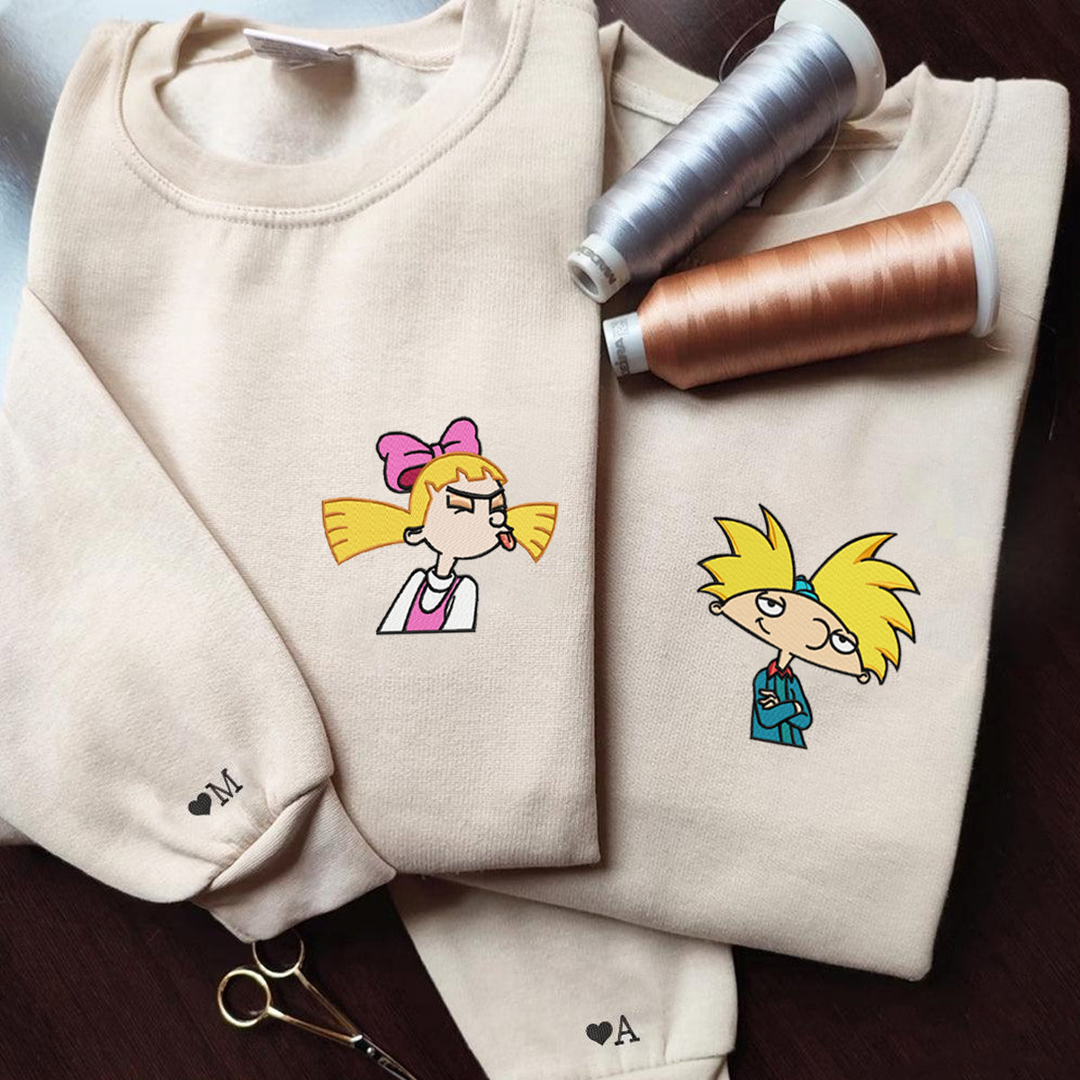 Custom Embroidered Hoodies for Couples, Cute Boy and Girl Couples Embroidered Hoodies