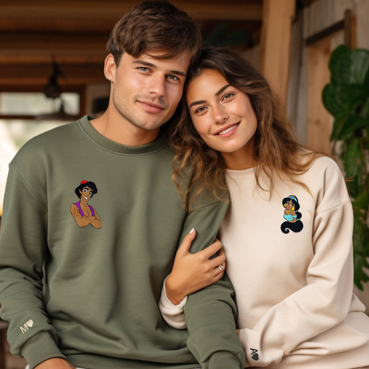 Custom Embroidered Hoodies for Couples, Cute Princess and Prince Couples Embroidered Hoodie