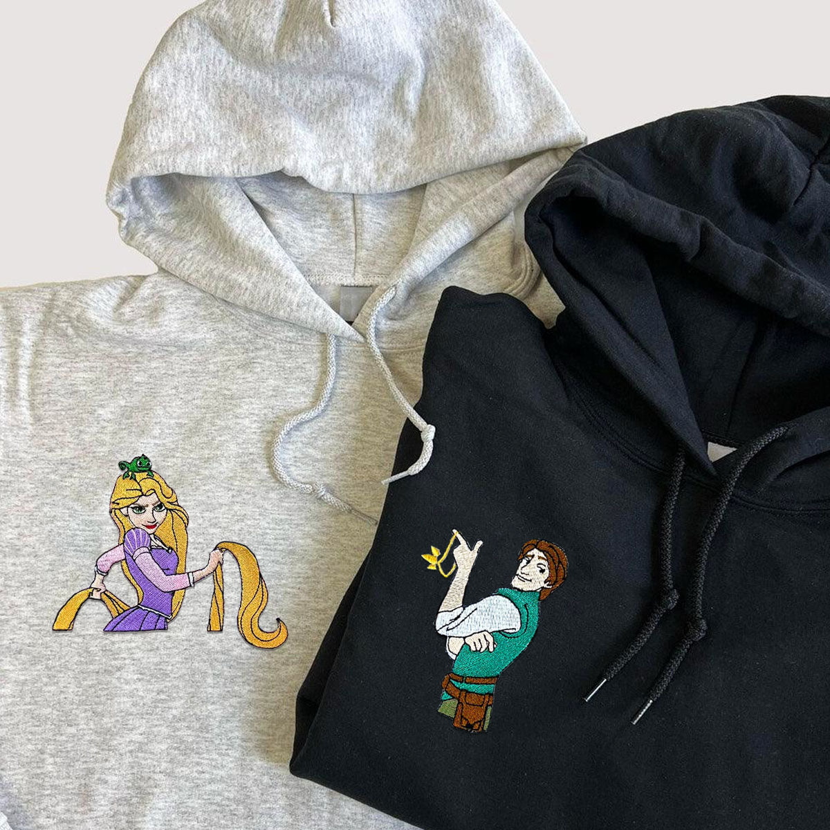 Custom Embroidered Hoodies for Couples, Lovable Princess and Prince Couples Embroidered Hoodie