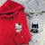 Custom Embroidered Hoodies for Couples, Lovely Bat and Kitten Couples Embroidered Hoodie