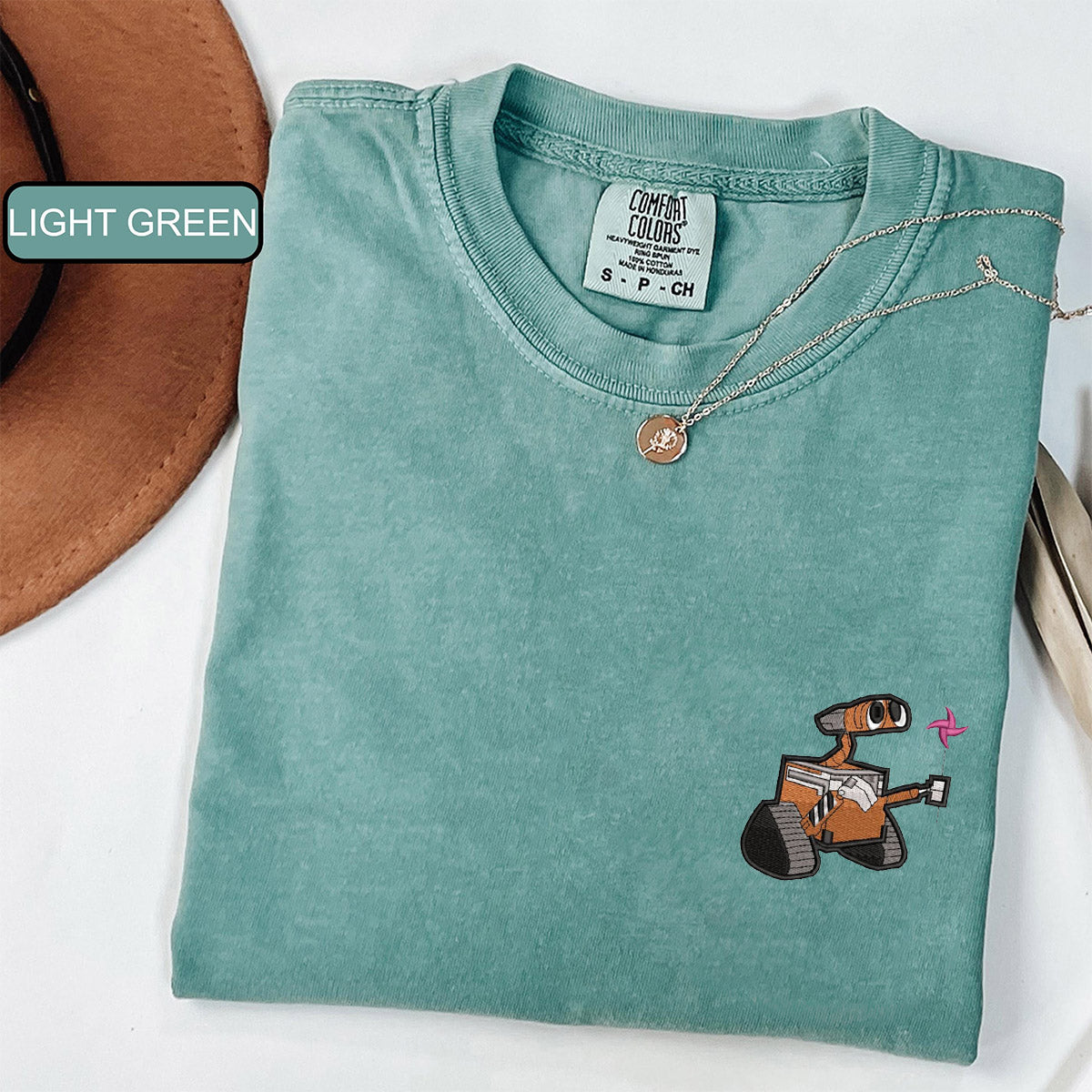 Custom Cartoon Robot Love Story Embroidered Couple T-shirts