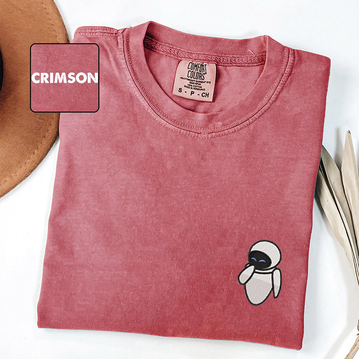 Custom Cartoon Robot Love Story Embroidered Couple T-shirts