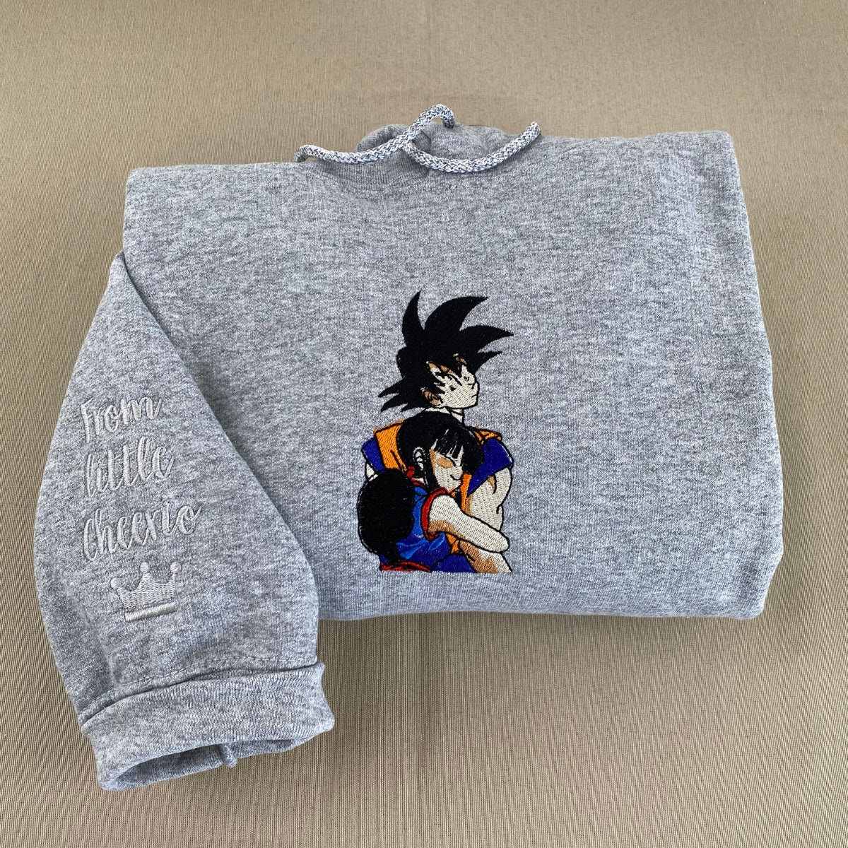 Custom Couple Embroidered Sweatshirts, Cozy Cartoon Hug Lovers Matching Hoodie