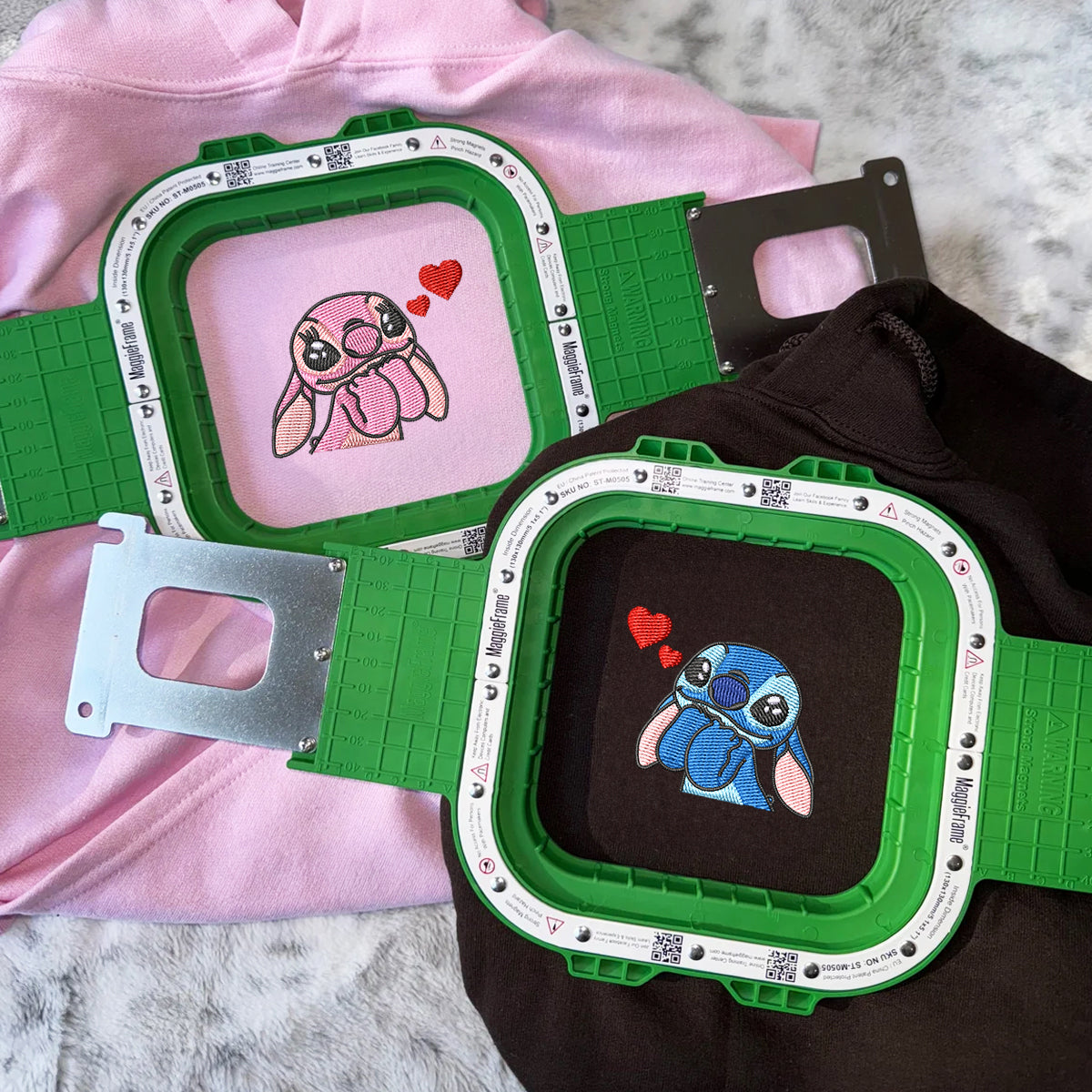 Custom Couples Hoodie, Personalized His & Her Hoodie With Cute Alien Embroidery