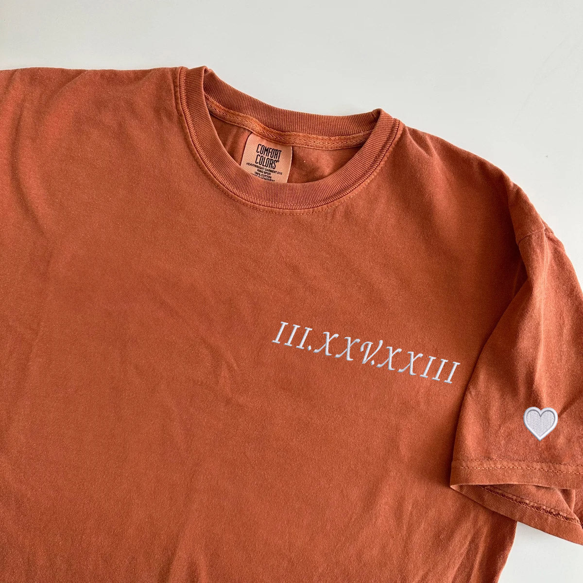 Custom Embroidered Anniversary Date Matching T-shirts for Couples