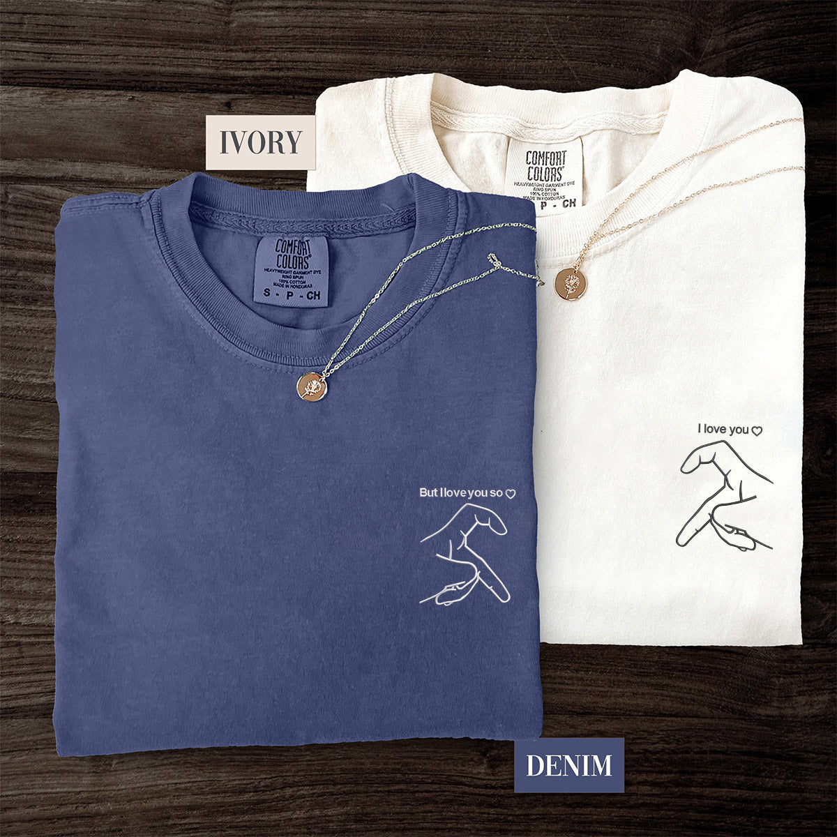 Custom Embroidered But I Love You So - I Love You Matching T-shirts for Couples