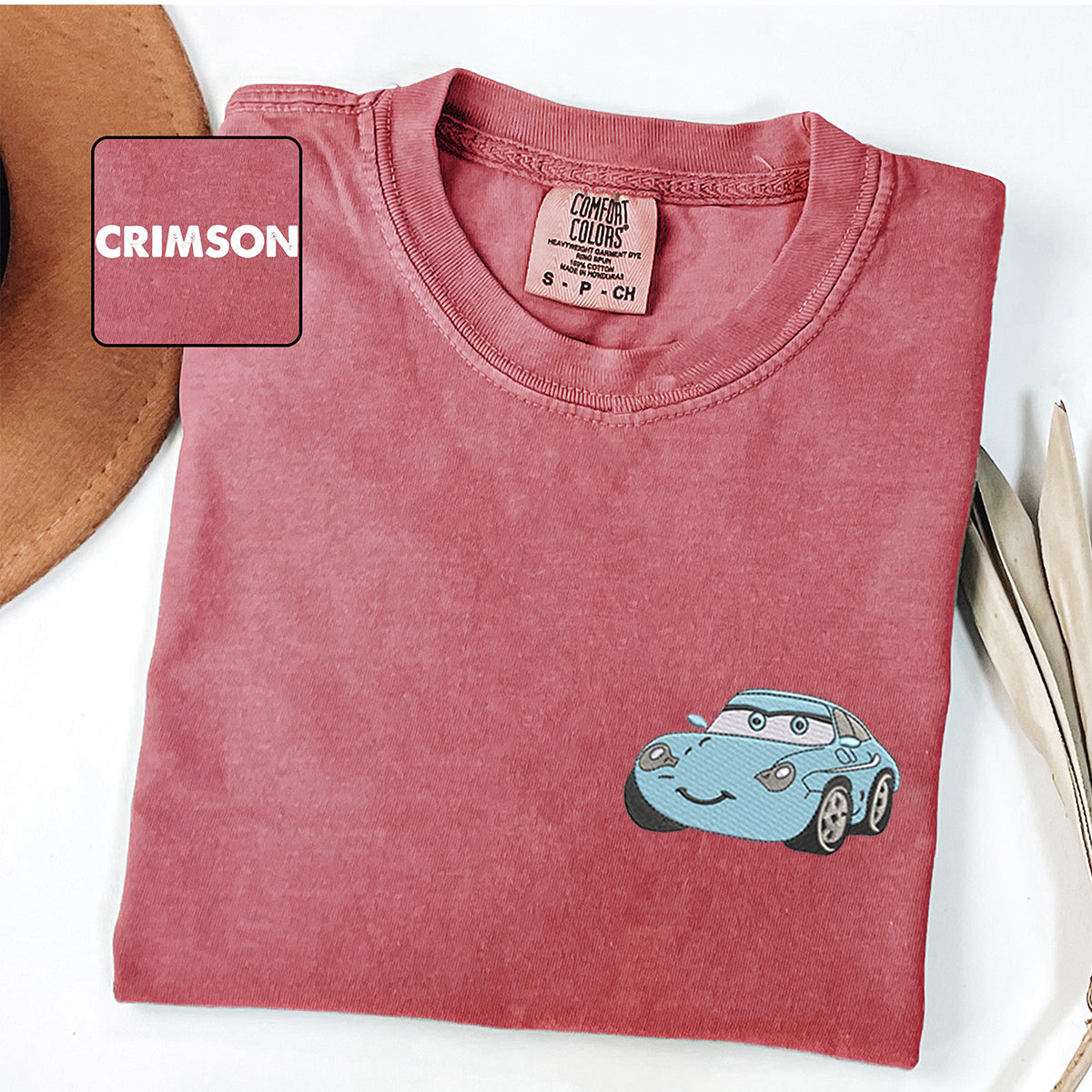 Custom Embroidered Cars Sally Cartoon Matching T-shirts for Couples