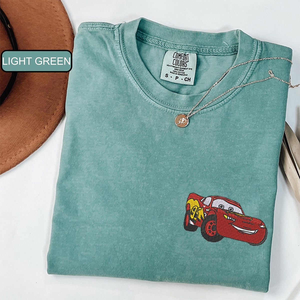 Custom Embroidered Cars Sally Cartoon Matching T-shirts for Couples