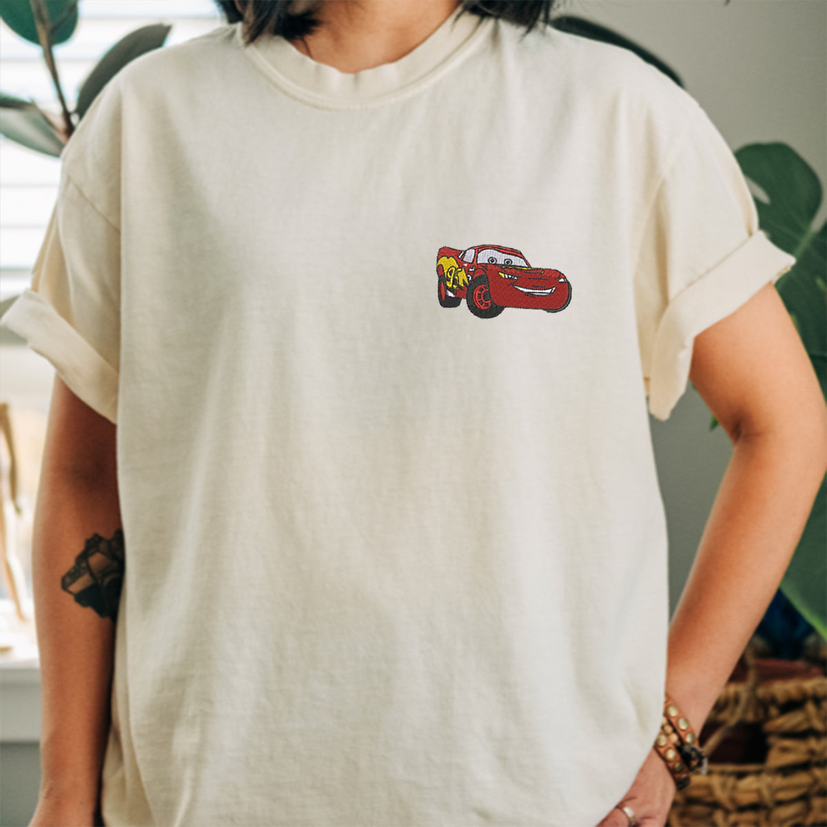 Custom Embroidered Cars Sally Cartoon Matching T-shirts for Couples