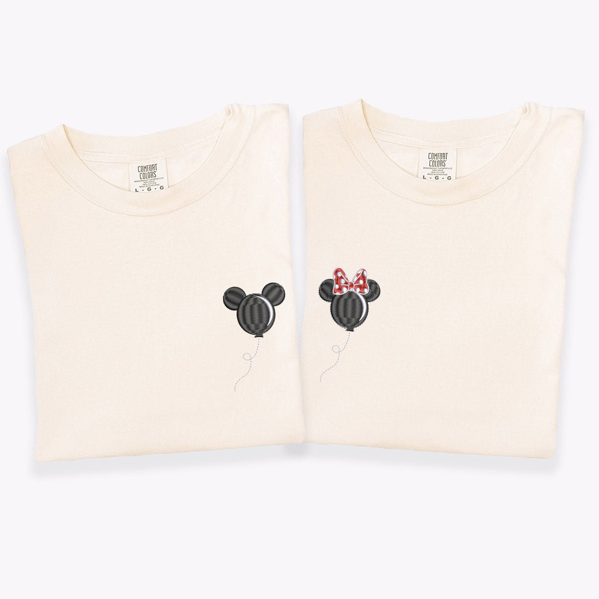 Custom Embroidered Cartoon Characters Balloons Inspired T-shirts for Couples