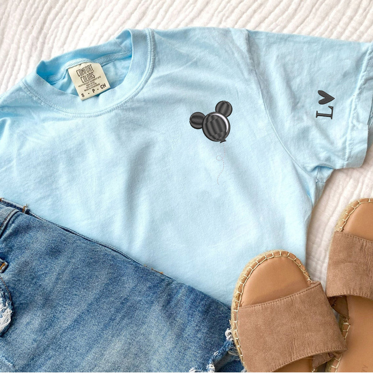 Custom Embroidered Cartoon Characters Balloons Inspired T-shirts for Couples