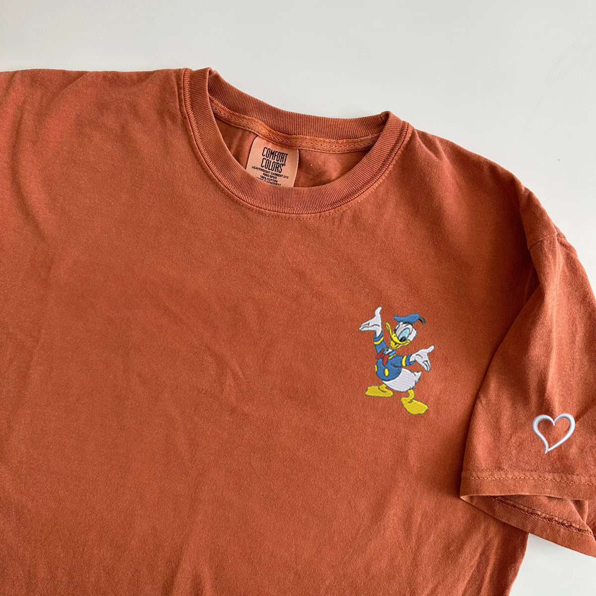 Custom Embroidered Cartoon Duck Lovely Matching T-shirts for Couples