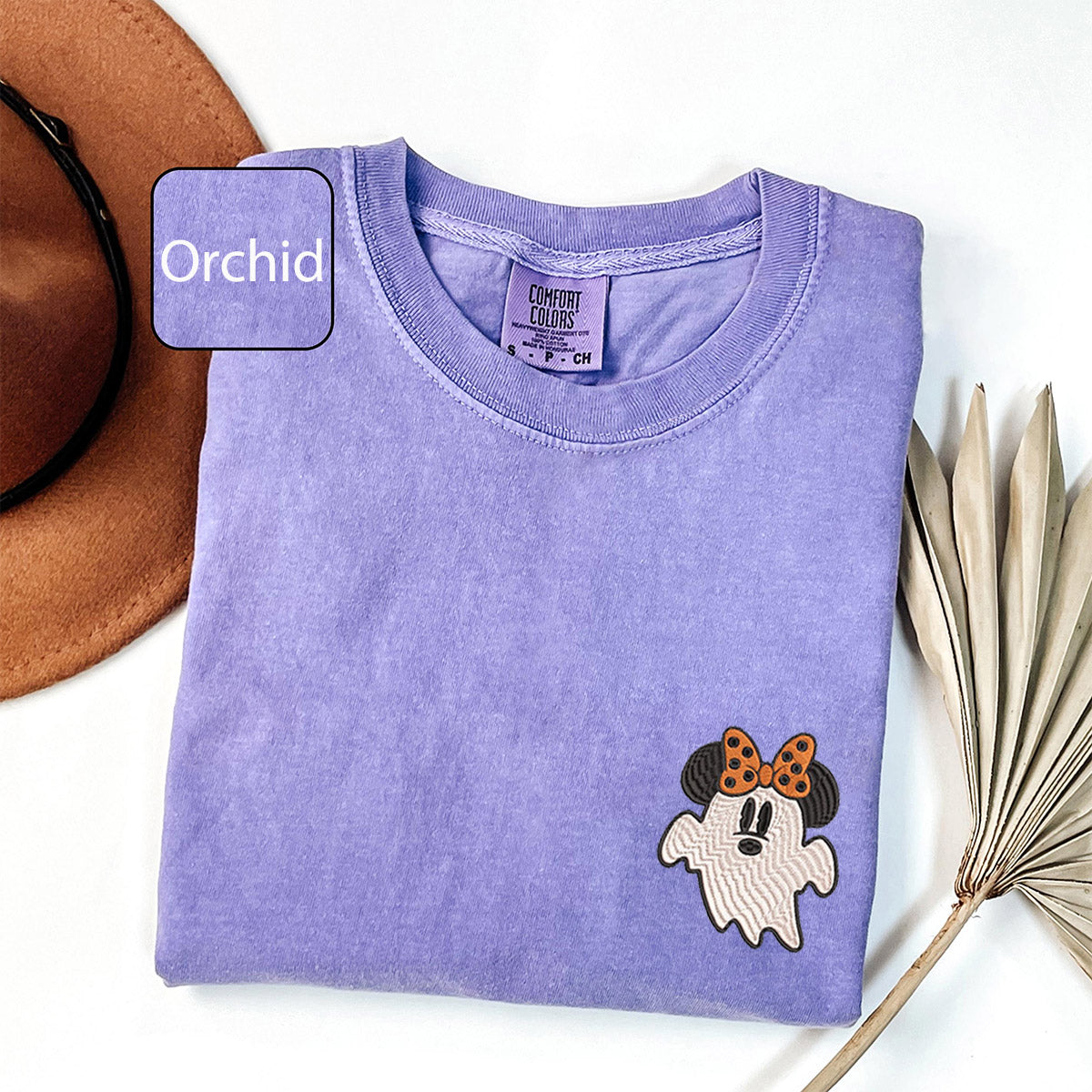 Custom Embroidered Cartoon Mouse Ghost Spooky V4 Matching T-shirts for Couples