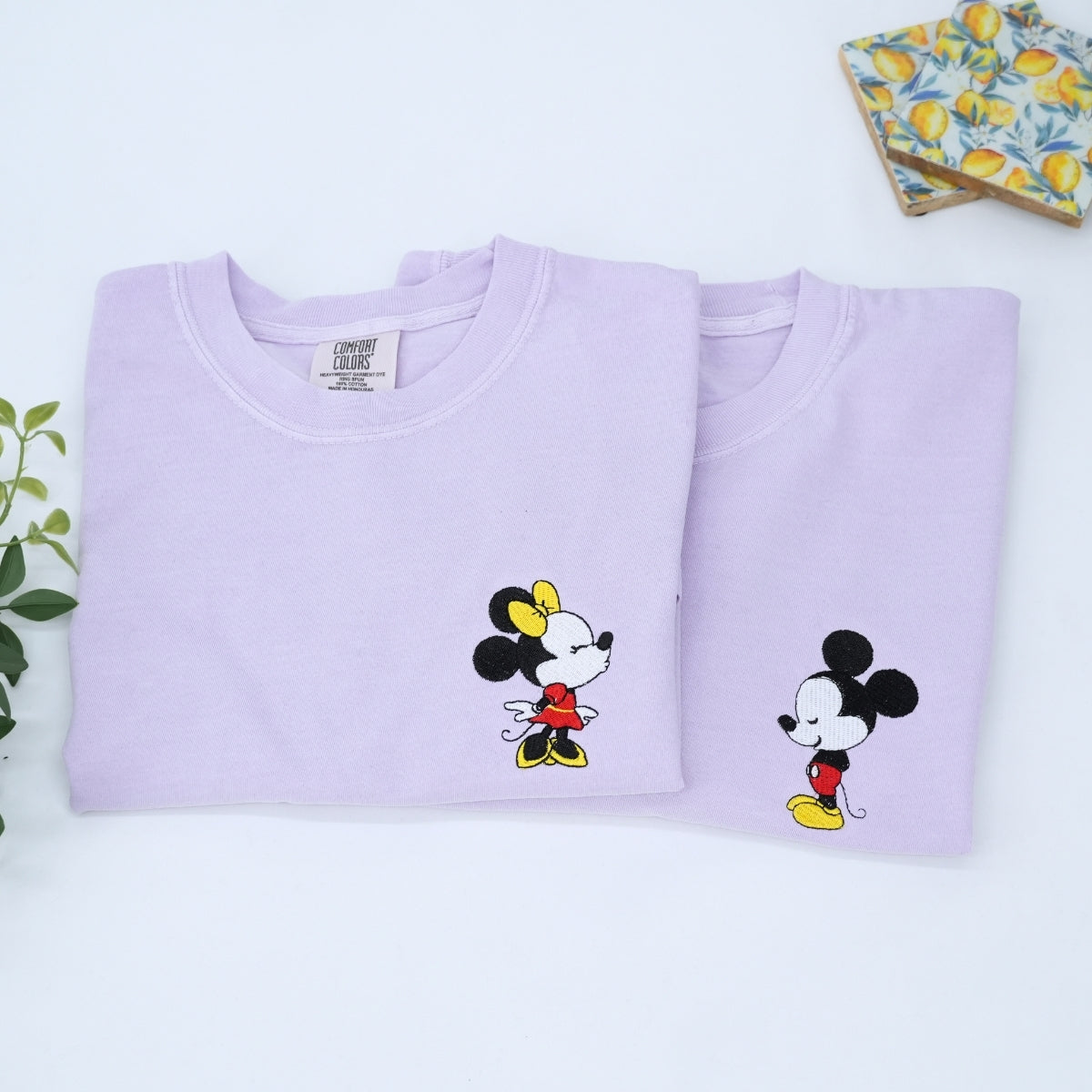 Custom Embroidered Cartoon Mouse In Love Matching T-shirts for Couples