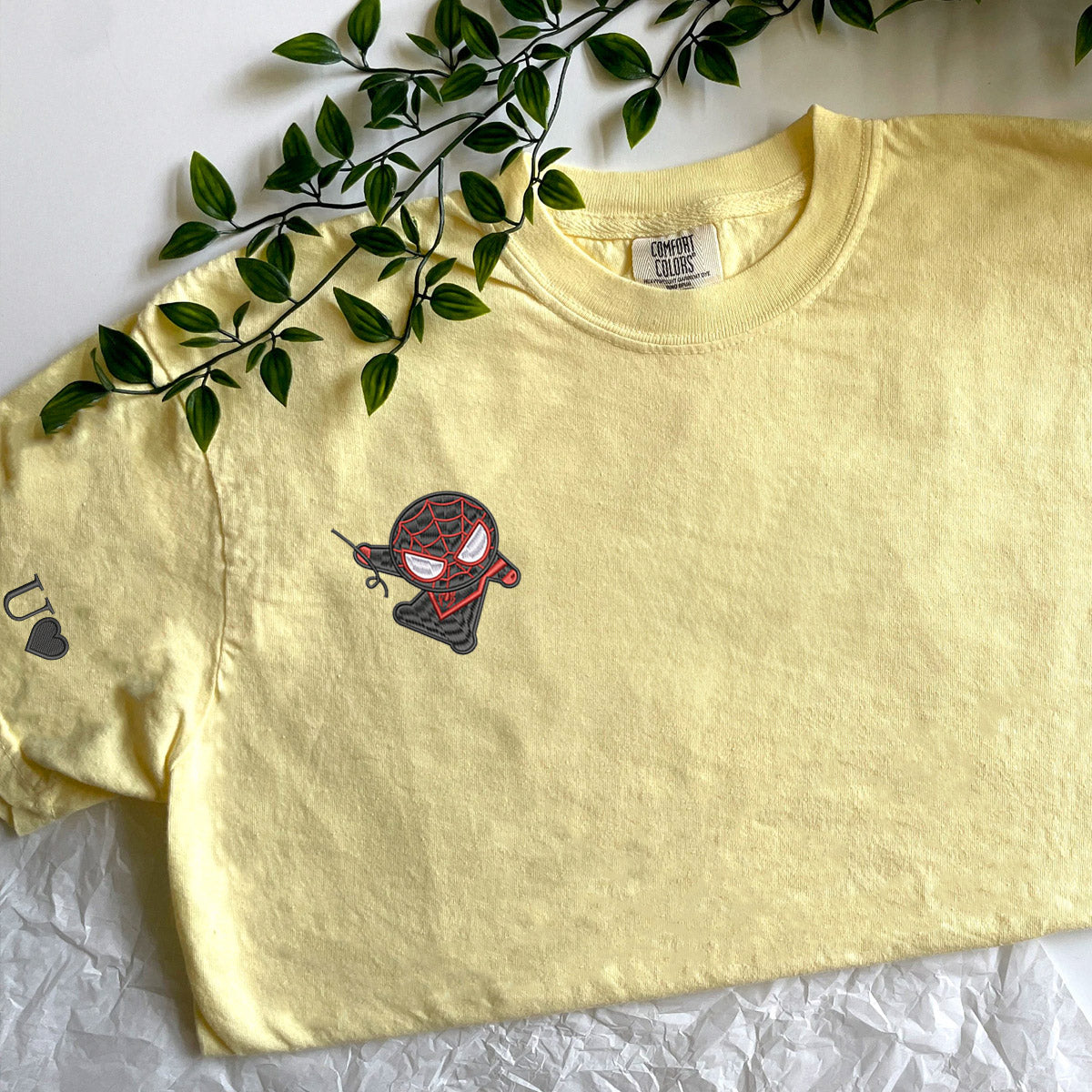 Custom Embroidered Cartoon Superheros Inspired Matching T-shirts for Couples