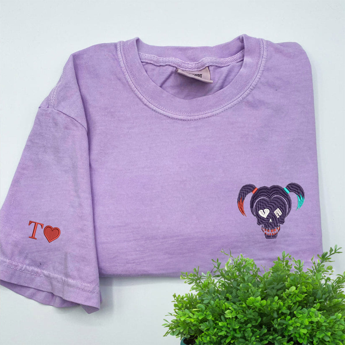 Custom Embroidered Cartoon Villain Duo Matching Couple T-shirts