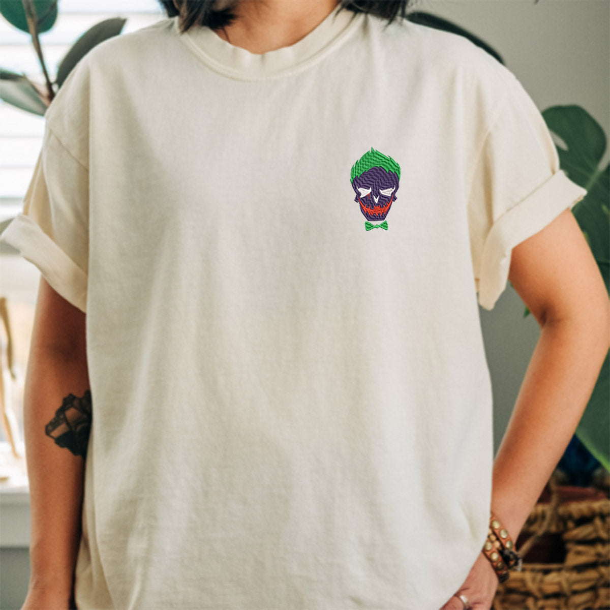 Custom Embroidered Cartoon Villain Duo Matching Couple T-shirts