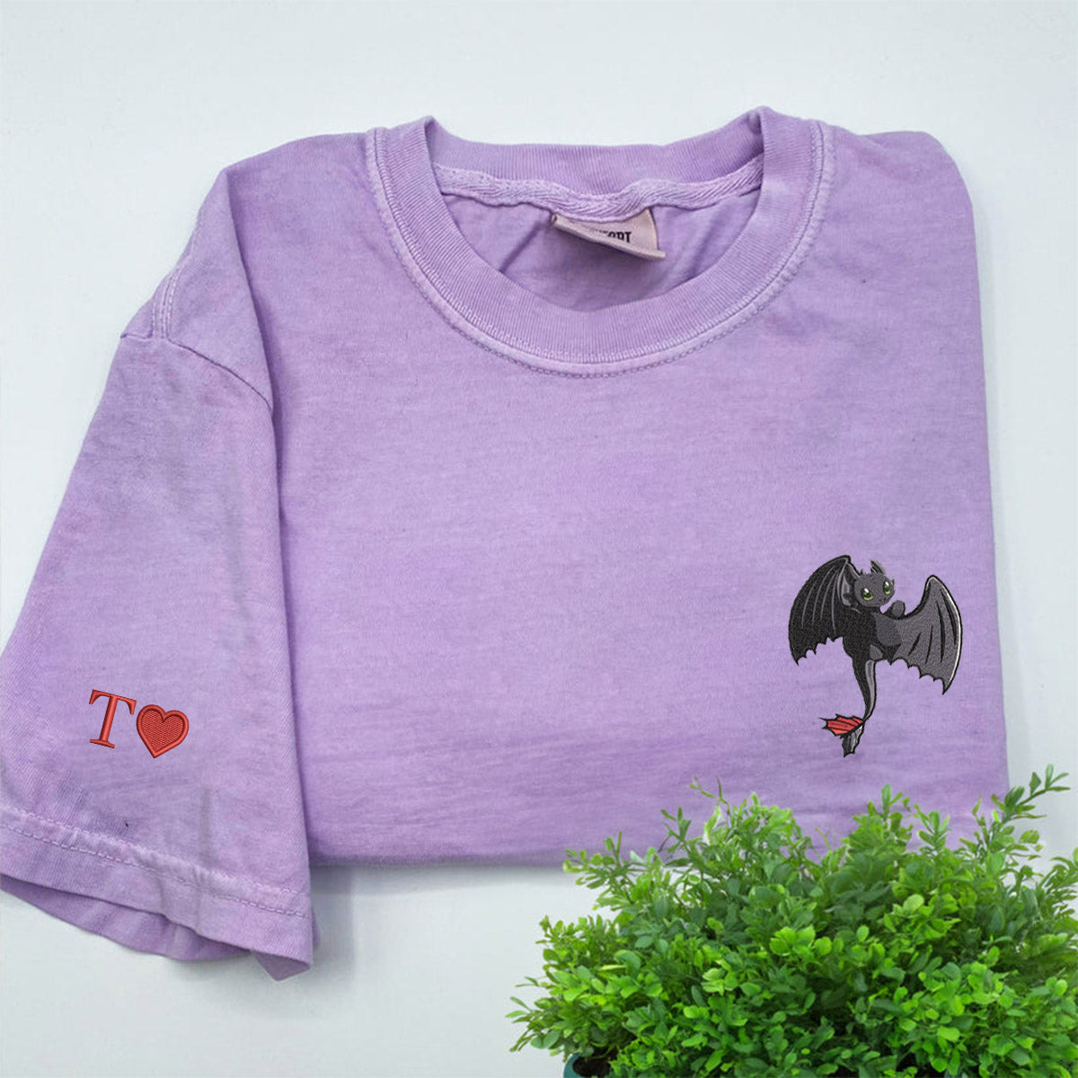 Custom Embroidered Coolest Dragon T-shirts for Couples