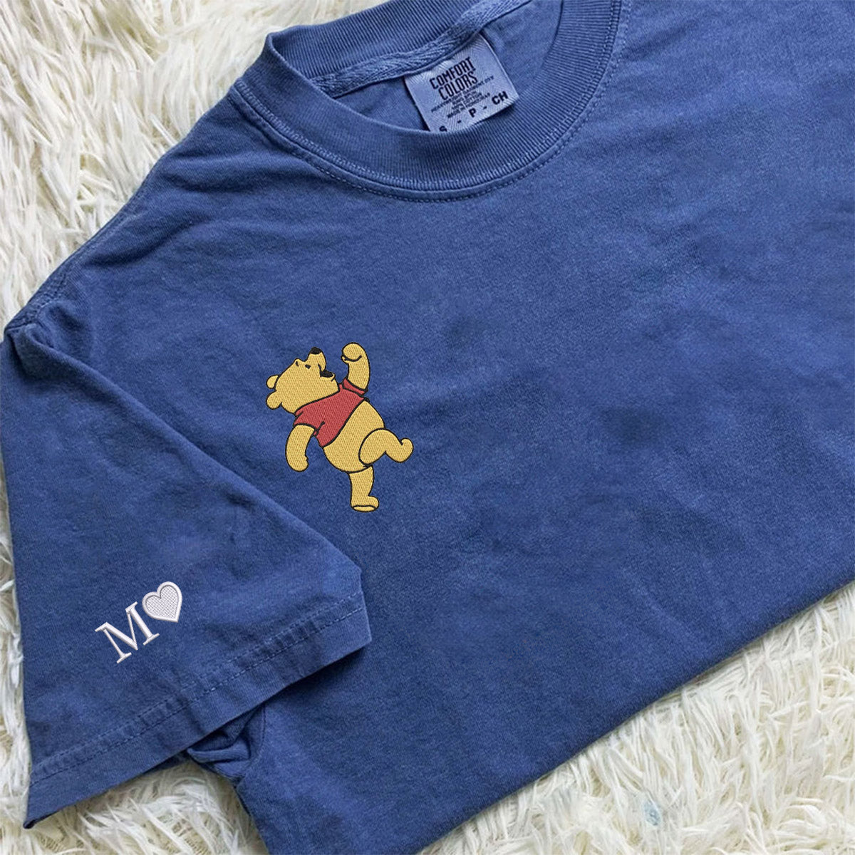 Custom Embroidered Cute Bear Tiger Matching T-shirts for Couples