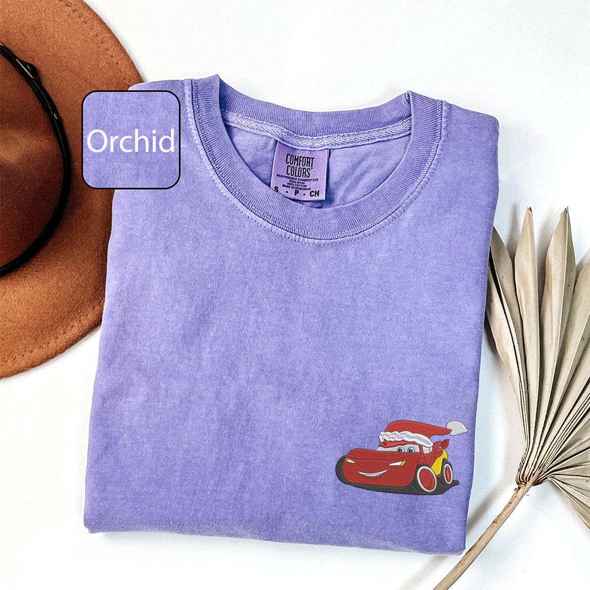 Custom Embroidered Cute Car Couple Christmas T-shirts for Couples