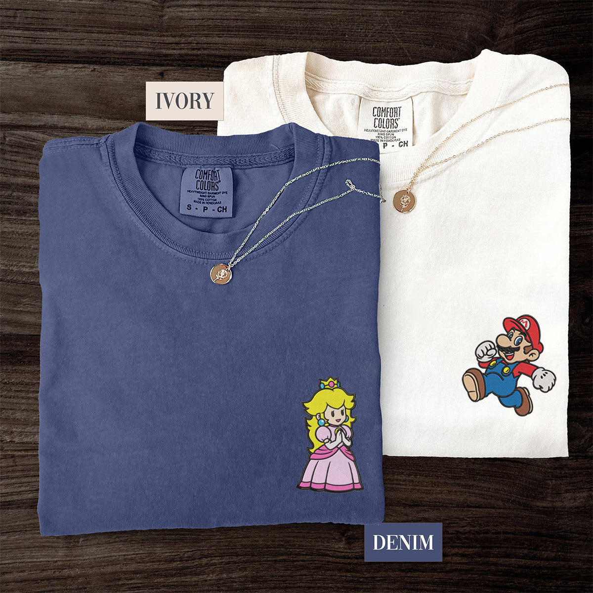 Custom Embroidered Cute Cartoon Princess T-shirts for Couples