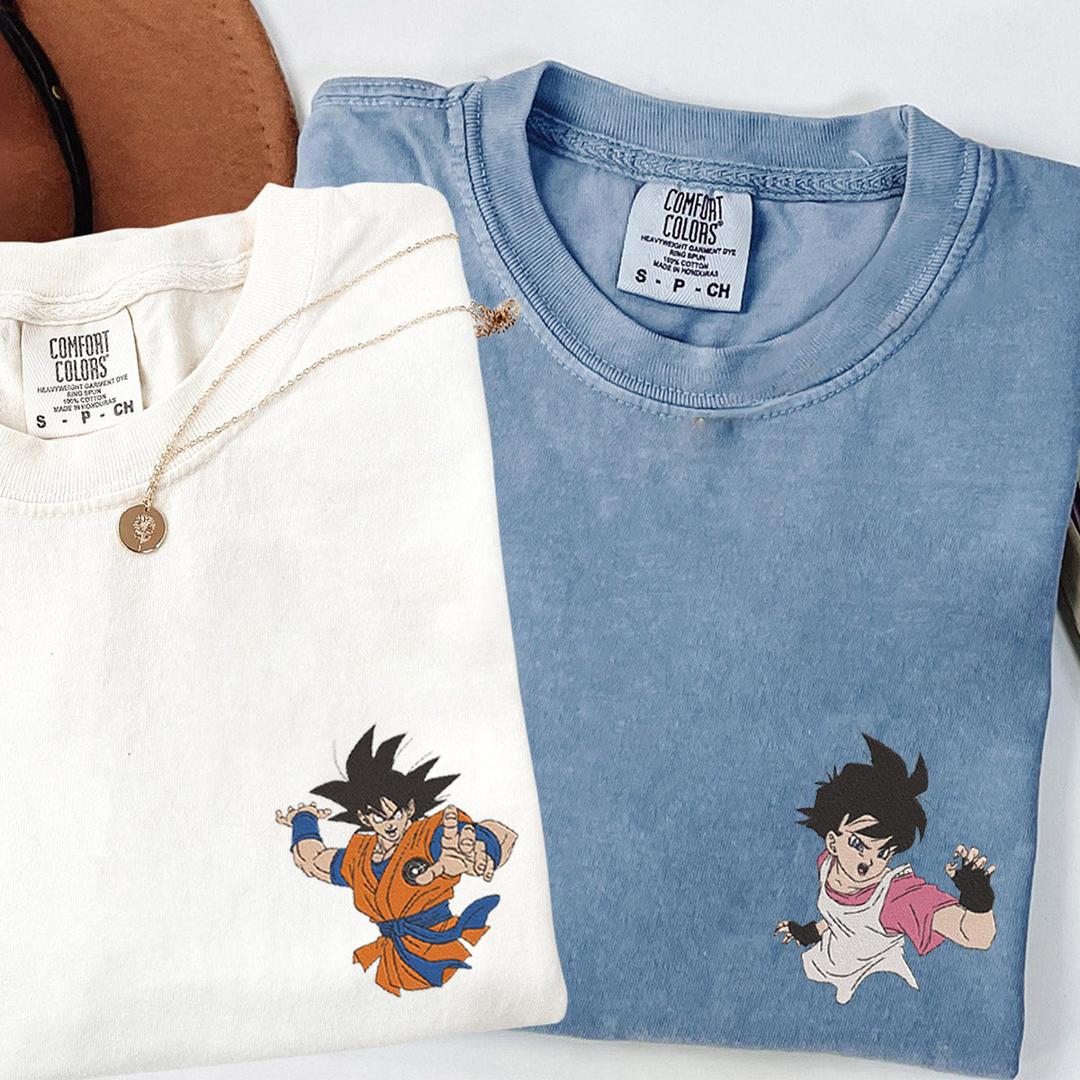 Custom Embroidered Coolest Cartoon Superhero T-shirts for Couples