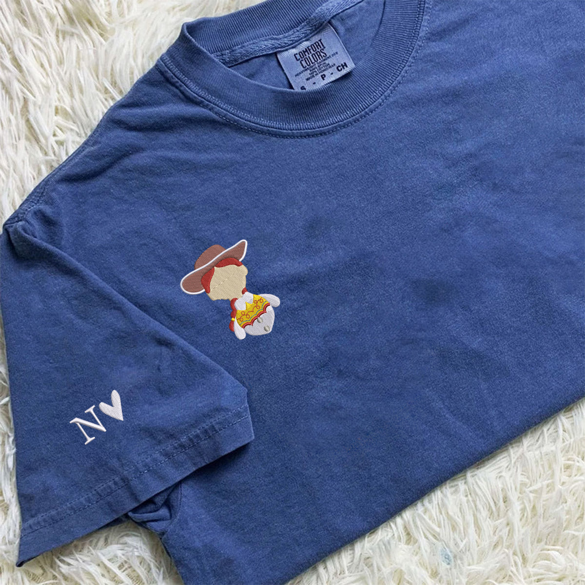 Custom Embroidered Cute Cartoons Toys Matching T-shirts for Couples