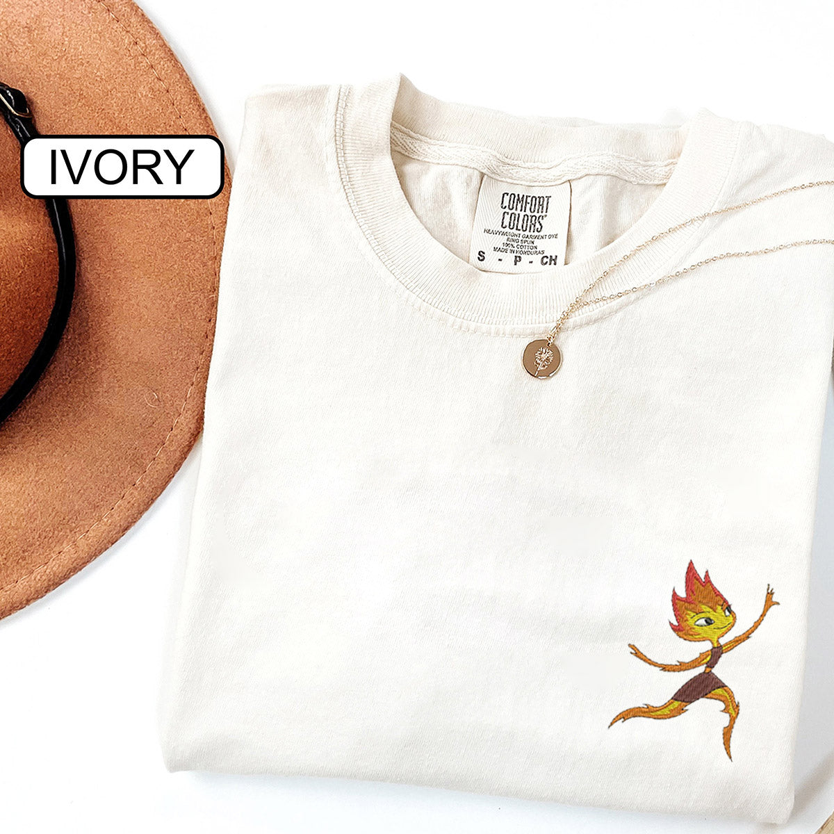 Custom Embroidered Cute Fire & Water V2 Couple Matching T-shirts