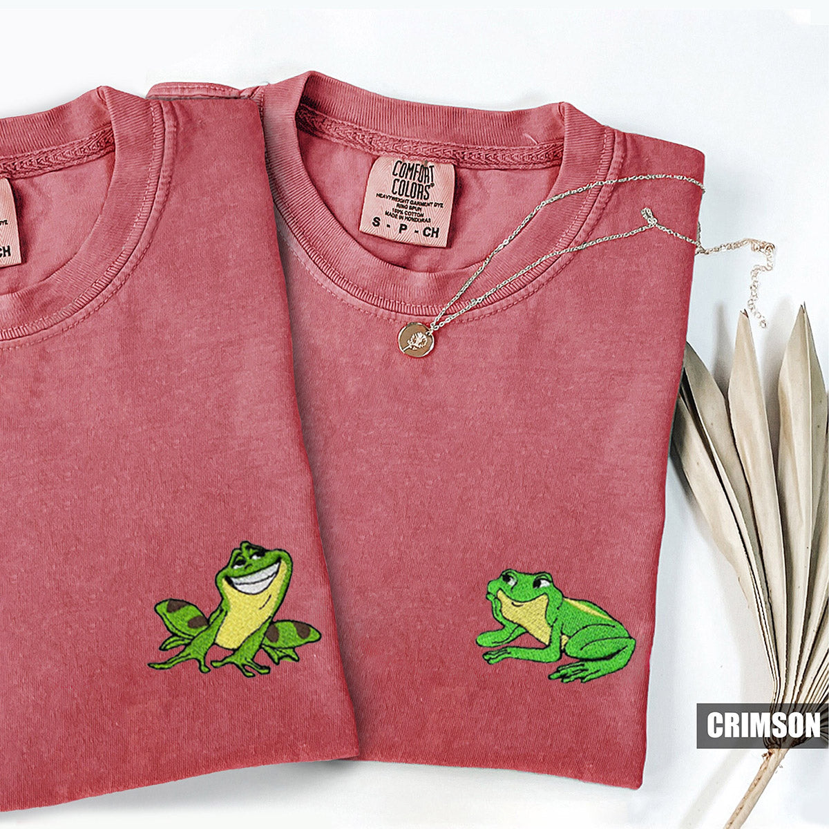 Custom Embroidered Cute Frogs T-shirts for Couples