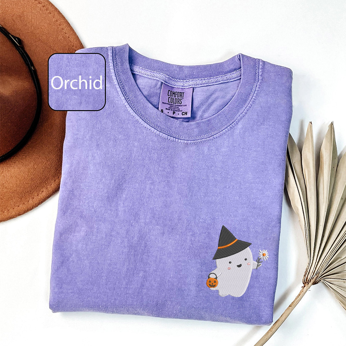 Custom Embroidered Cute Ghost Boo Matching T-shirts for Couples