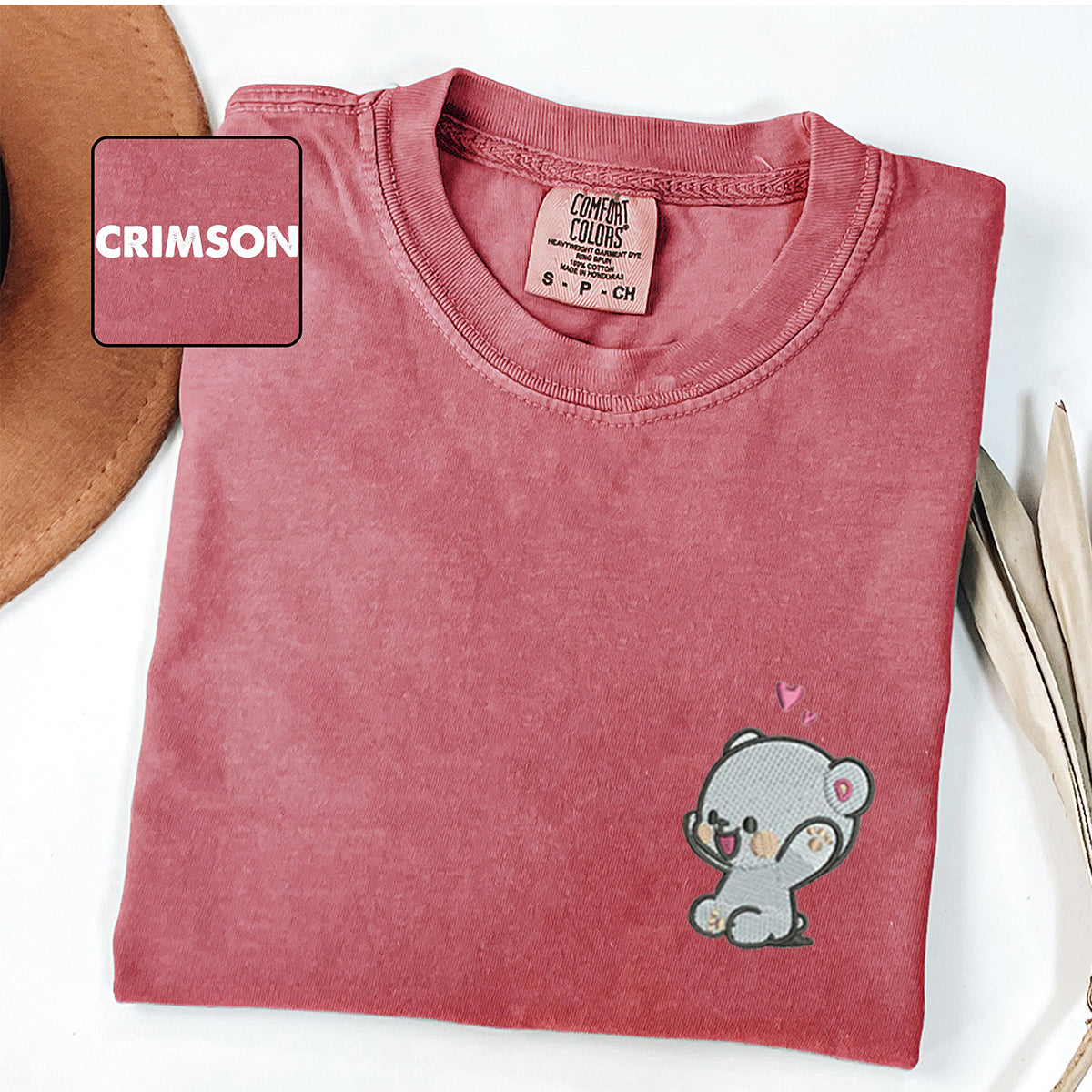 Custom Embroidered Cute Loving Bears Valentine Matching T-shirts for Couples