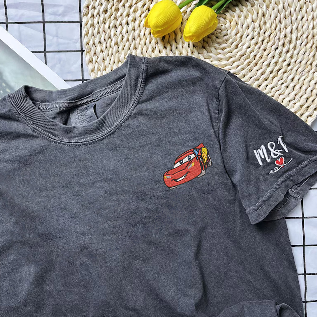 Custom Embroidered Cute Racing Car Lovers Matching T-shirts