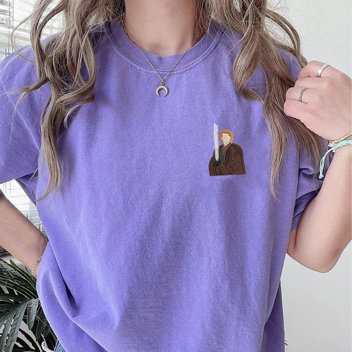 Custom Embroidered Cute Sci-Fi Couple Matching T-shirts for Couples