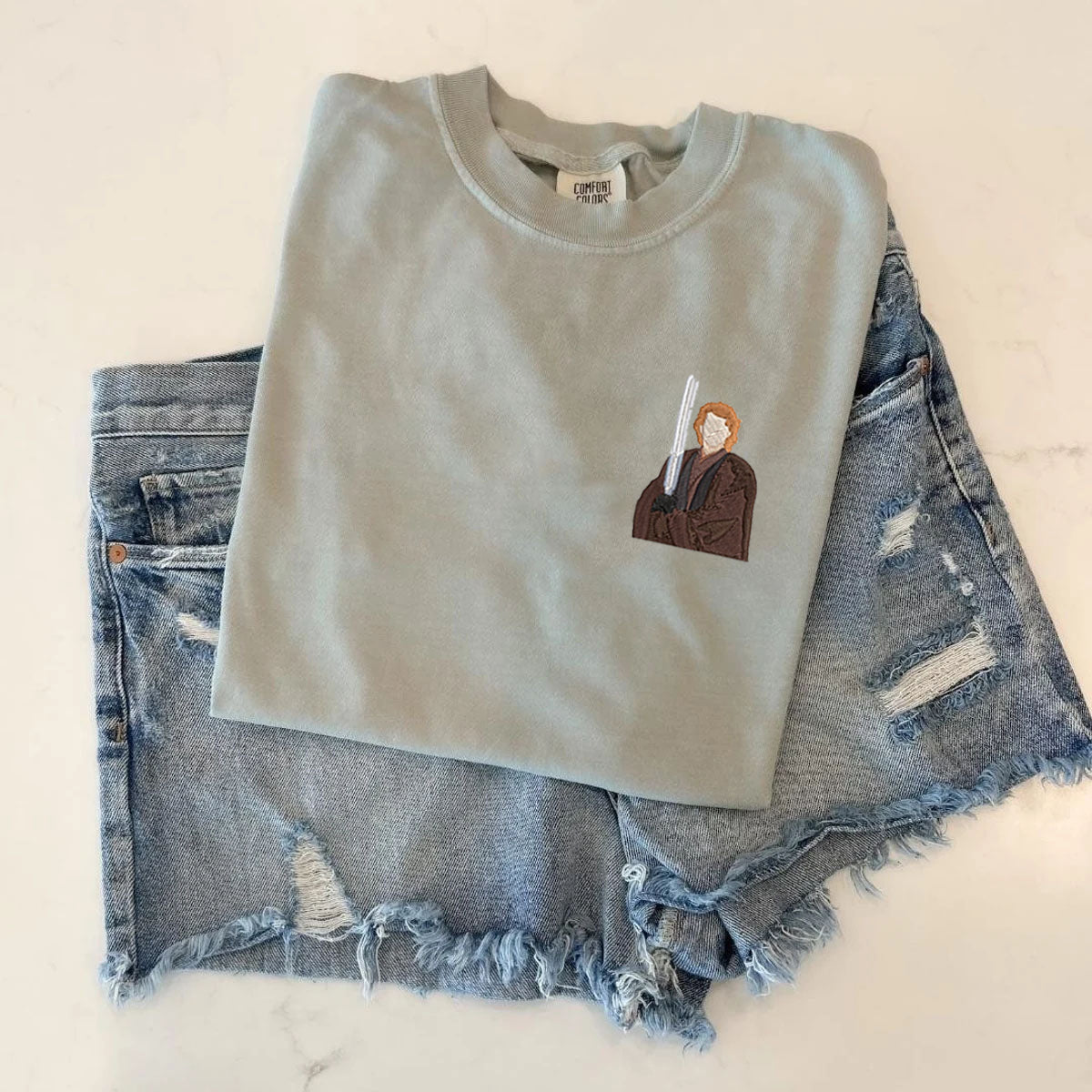 Custom Embroidered Cute Sci-Fi Couple Matching T-shirts for Couples