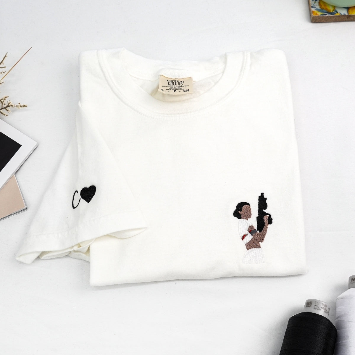 Custom Embroidered Cute Sci-Fi Couple Matching T-shirts for Couples