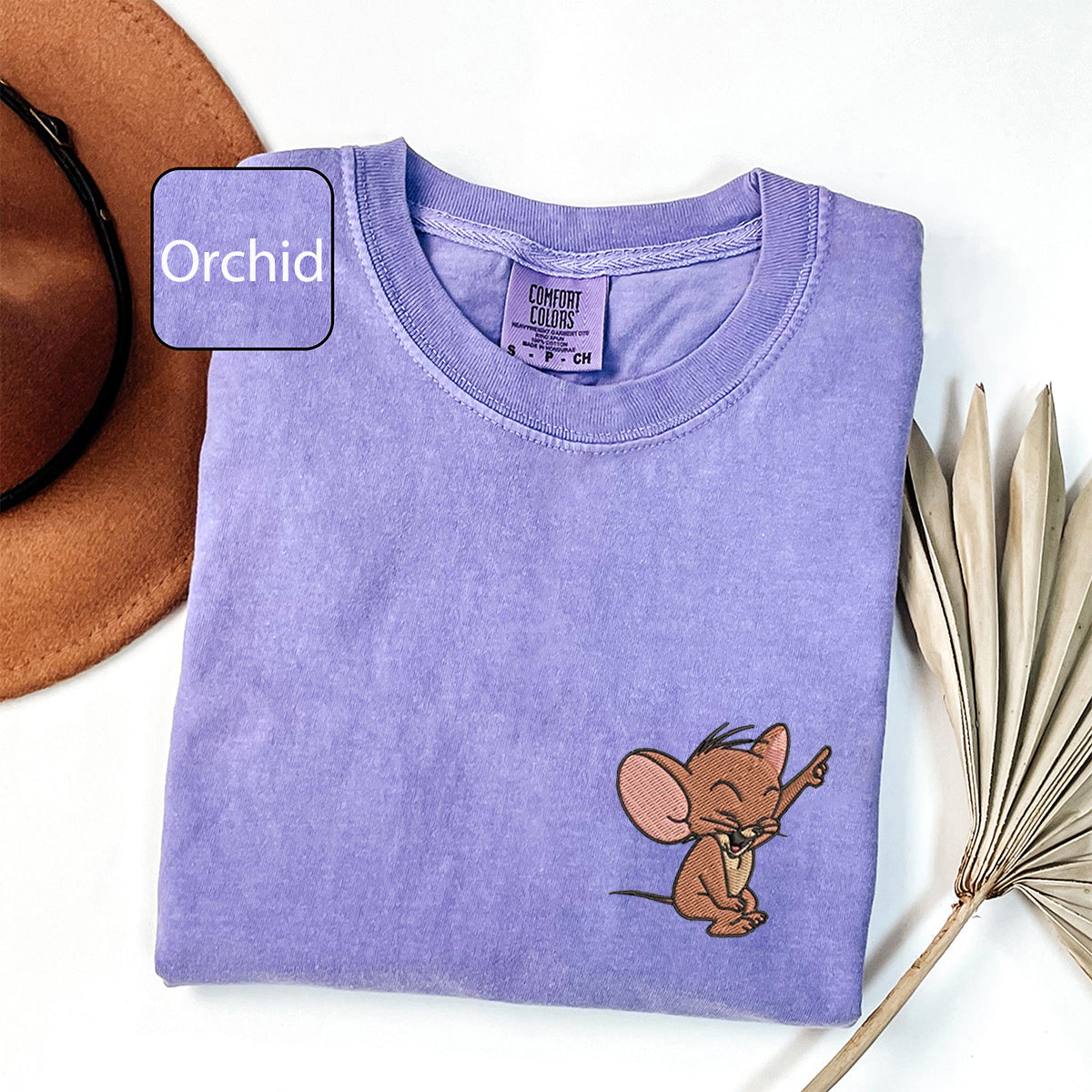 Custom Embroidered Funny Cat and Mouse Matching T-shirts for Couples