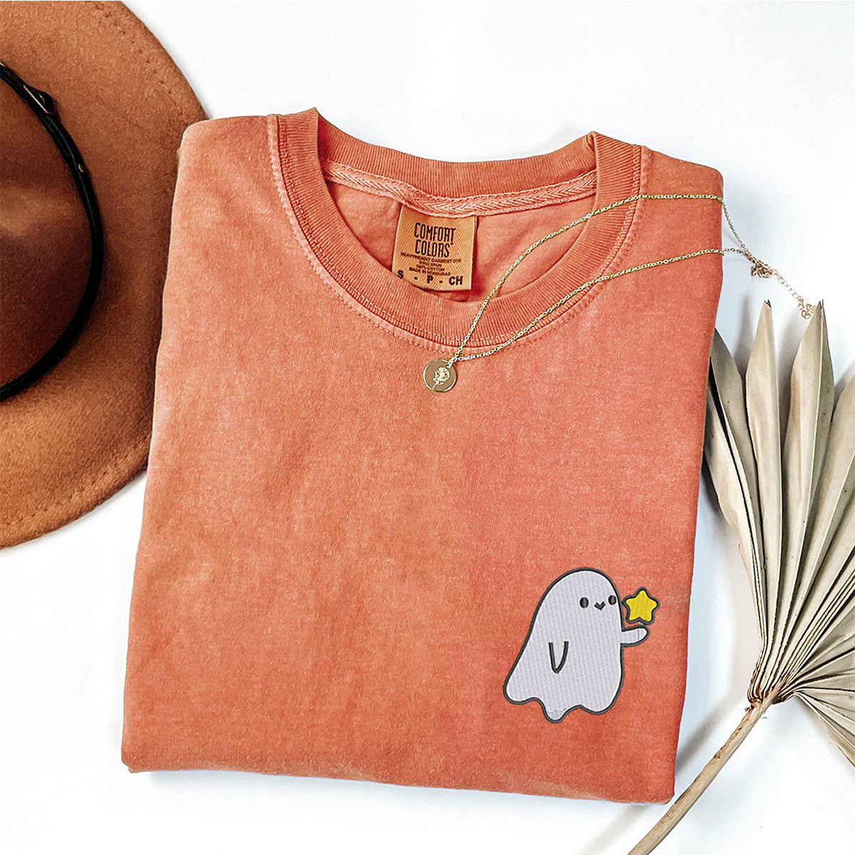 Custom Embroidered Ghost Spooky Season V2 Matching T-shirts for Couples